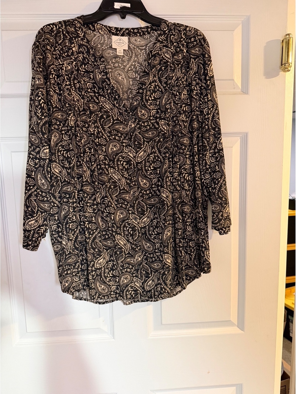 St. John's Bay black and white paisley blouse